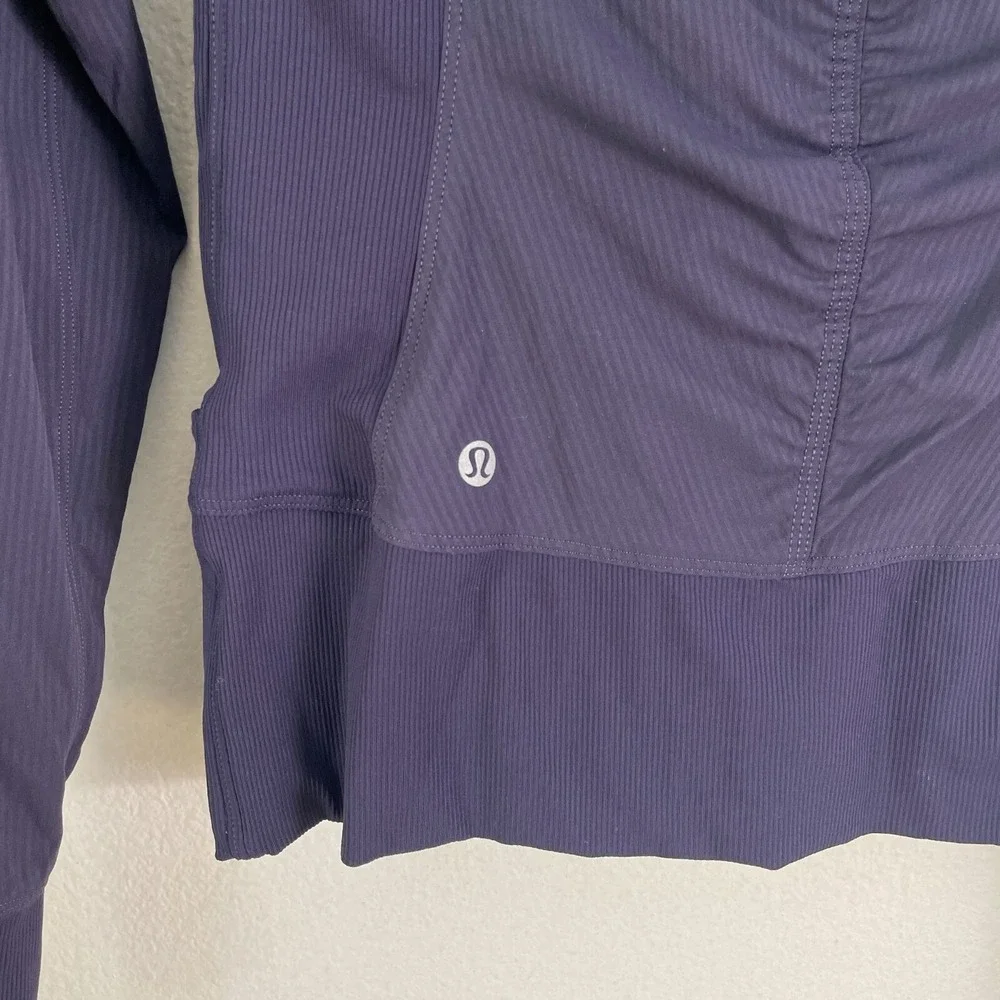 Lululemon Womens 8 Flux Jacket Reversible Zip Up Hooded‎ Navy